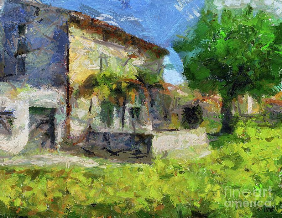 Stone House With  Old Mulberry Painting by Dragica Micki Fortuna