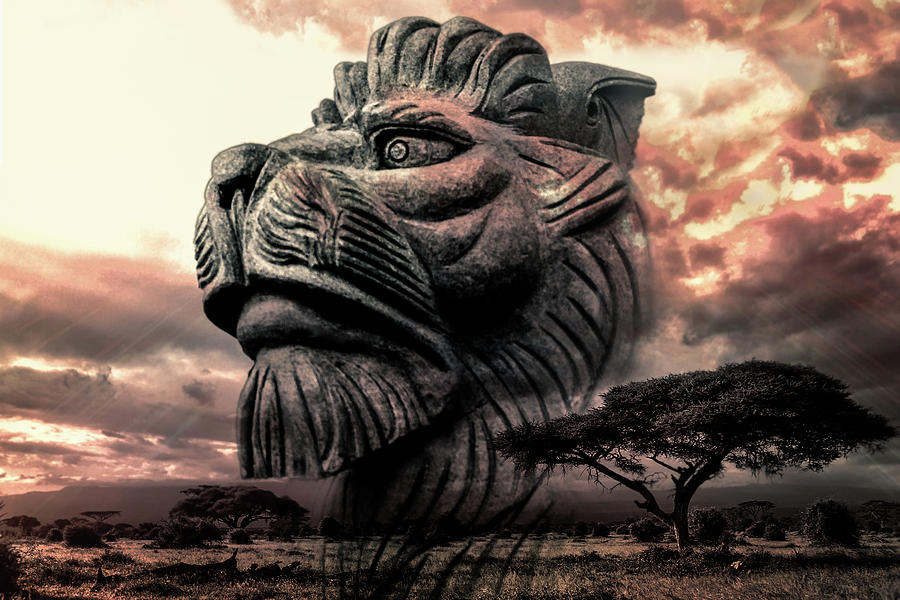 Stone Lion Photograph by Michael Arend