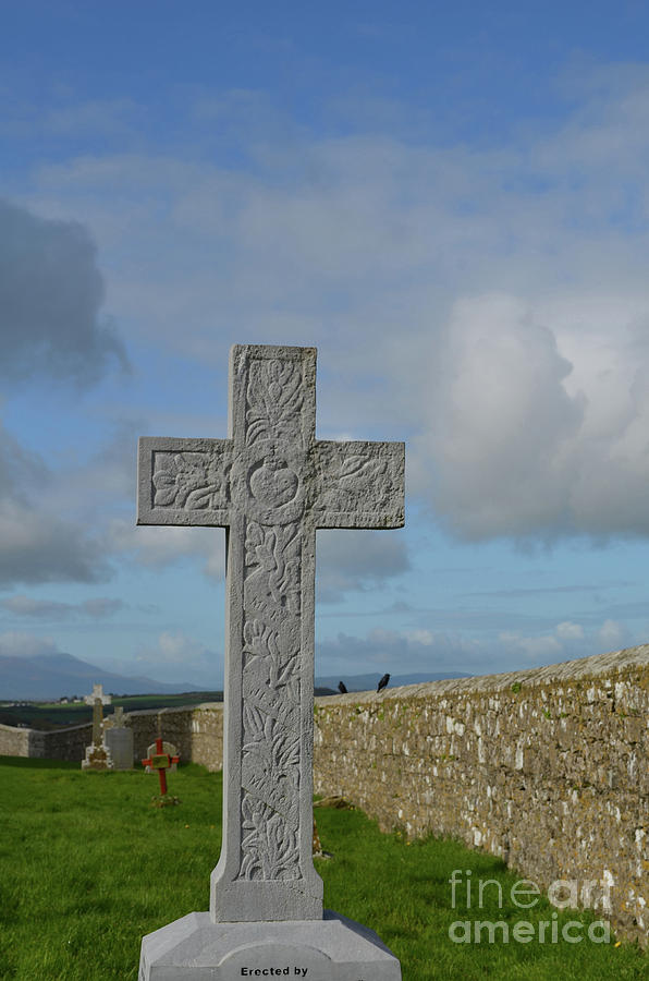 Stone Memorial Cross at Rock of Cashel Photograph by DejaVu Designs