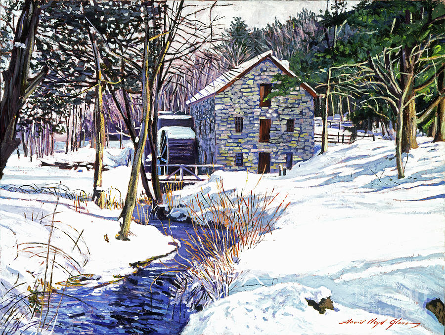 Stone Mill Painting by David Lloyd Glover