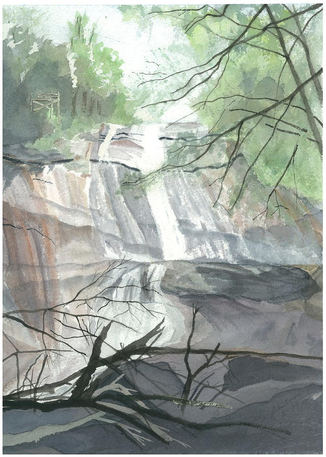 Stone Mountain Falls - the Upper Cascade Painting by Joel Deutsch