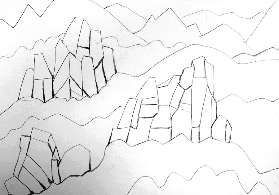 Stone  mountain  Drawing by Hae Kim