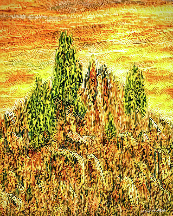 Stone Mountain Sunset - Colorado Digital Art by Joel Bruce Wallach