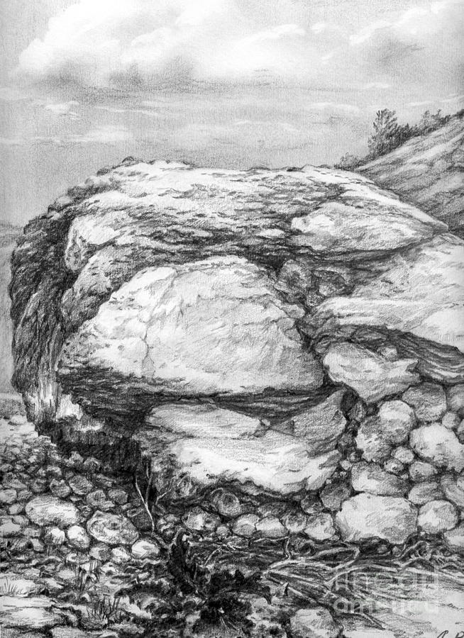 2008 Drawing - Stone of a millenium by Aurel Bonta
