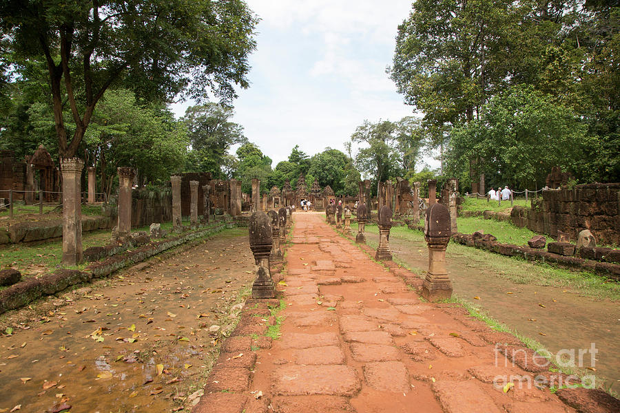 Stone Path Color Banteay Srei Cambodia  Photograph by Chuck Kuhn