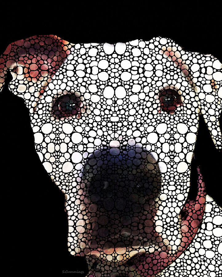 Stone Rockd Dog 2 by Sharon Cummings Painting by Sharon Cummings