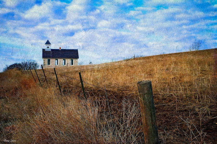 Stone Schoolhouse On The Kansas Prairie Photograph by Anna Louise