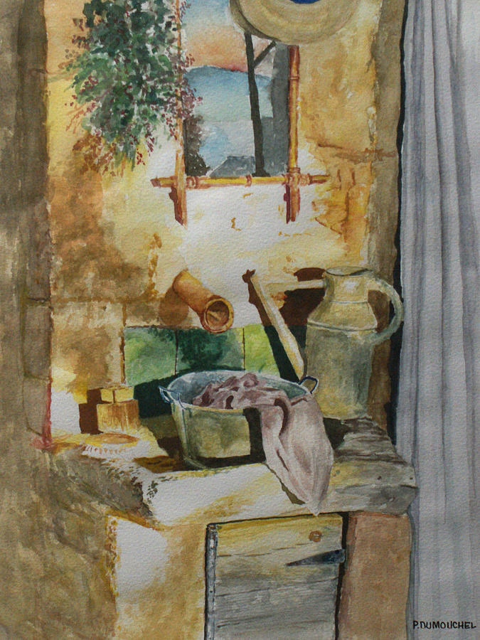 Curtain Painting - Stone Sink by Patrick DuMouchel