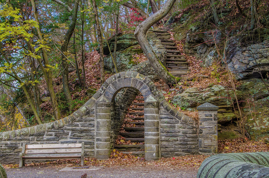 Stone Steps at Rex Avenue in Autumn Photograph by Bill Cannon