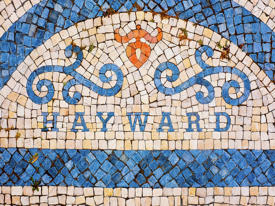 Stone Tile Mosaic Portuguese Centennial Park 1st Street Hayward California Photograph by Kathy Anselmo
