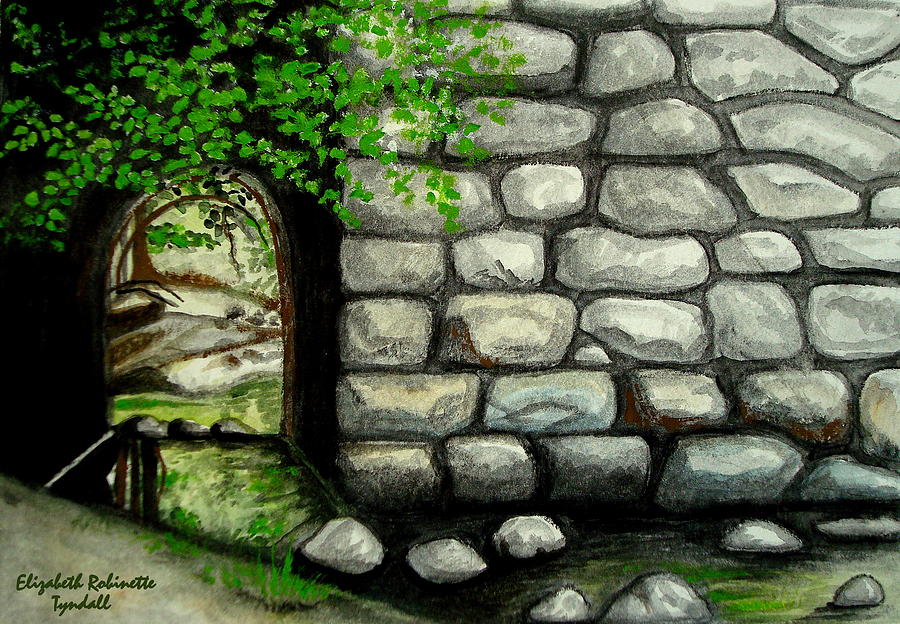 Stone Tunnel Painting by Elizabeth Robinette Tyndall