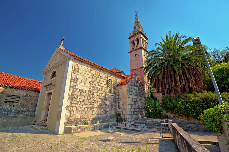 Stone village of Splitska church and street view Photograph by Brch Photography