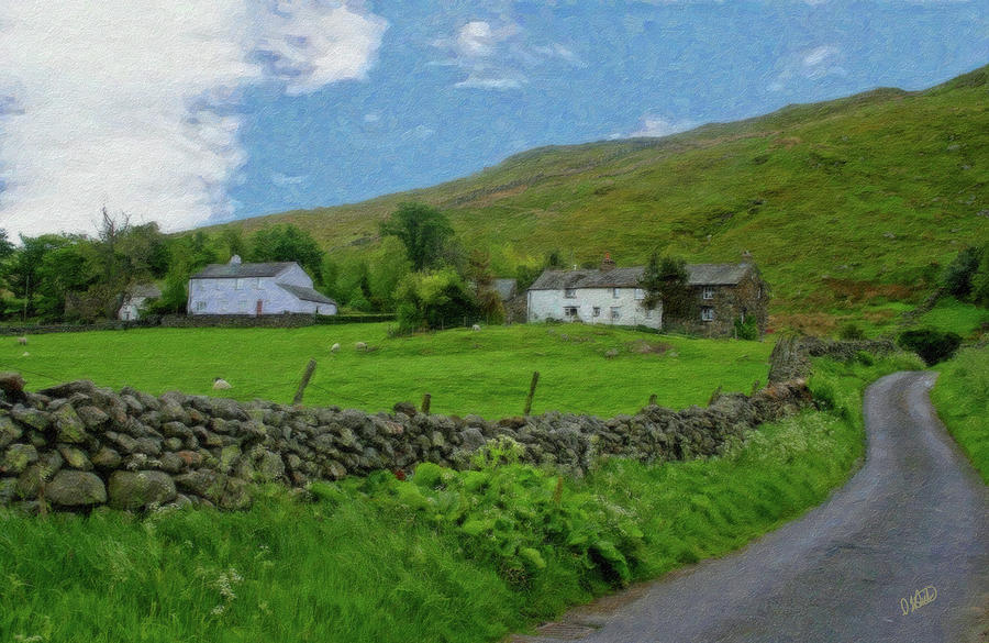 Stone Wall Lake District - P4A16012 Painting by Dean Wittle