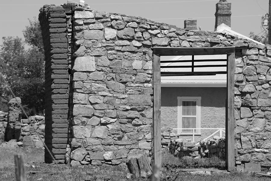 Stone Wall of Abandoned Building in Black and White Photograph by Colleen Photograph by Colleen Cornelius