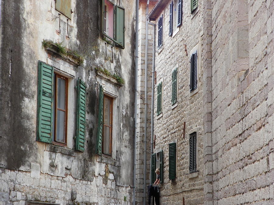 Kotor Old Town Photograph - Stone walls by Vineta Marinovic