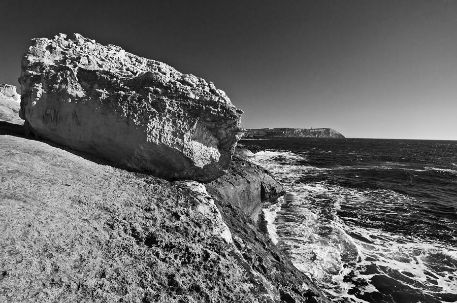 Menorca north shore - Stoned in black and white Photograph by Pedro Cardona Llambias