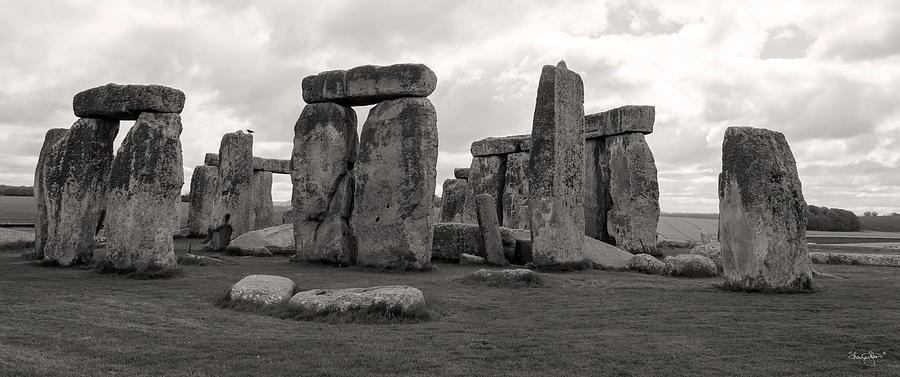 Stonehenge England-Black and White Photograph by Shanna Hyatt