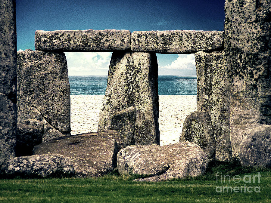 Stonehenge On The Beach Digital Art by Phil Perkins