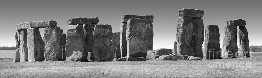 Stonehenge Prehistoric Monument In Black And White Photograph