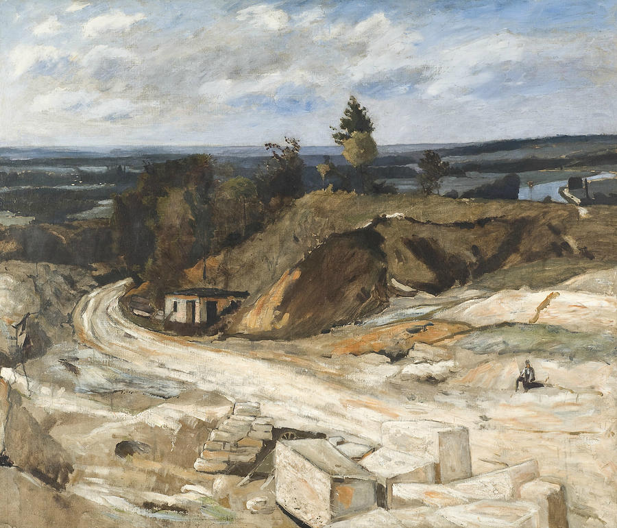 Stonequarry by the River Oise II Painting by Carl Fredrik Hill