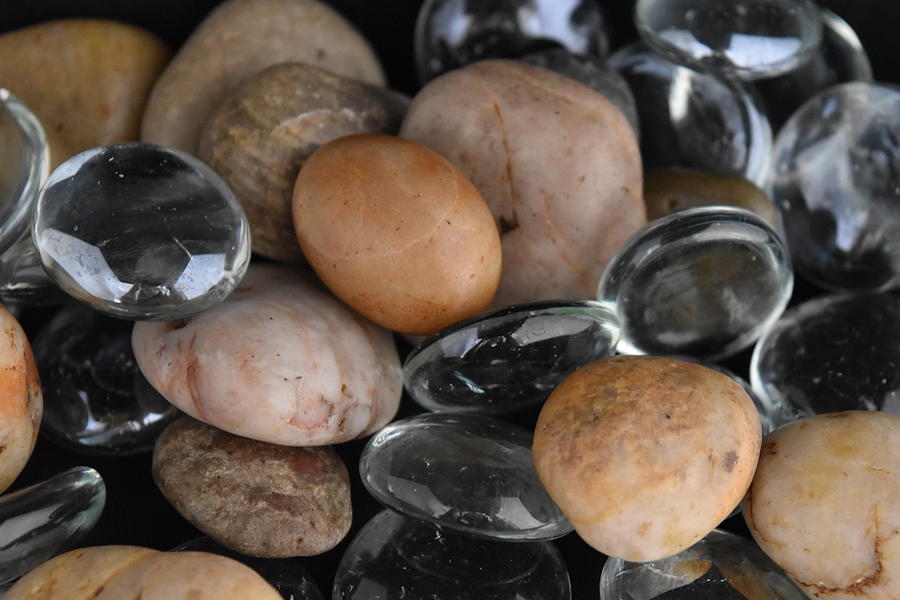 Stones And Glass Pebbles Photograph