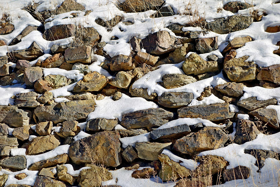 Stones and Snow Photograph by Robert Meyers-Lussier