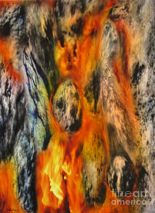 The Prayer - Stones on Fire 10 Painting by Dov Lederberg