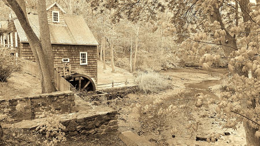 Stony Brook Grist Mill Two Sepia Photograph by Rob Hans