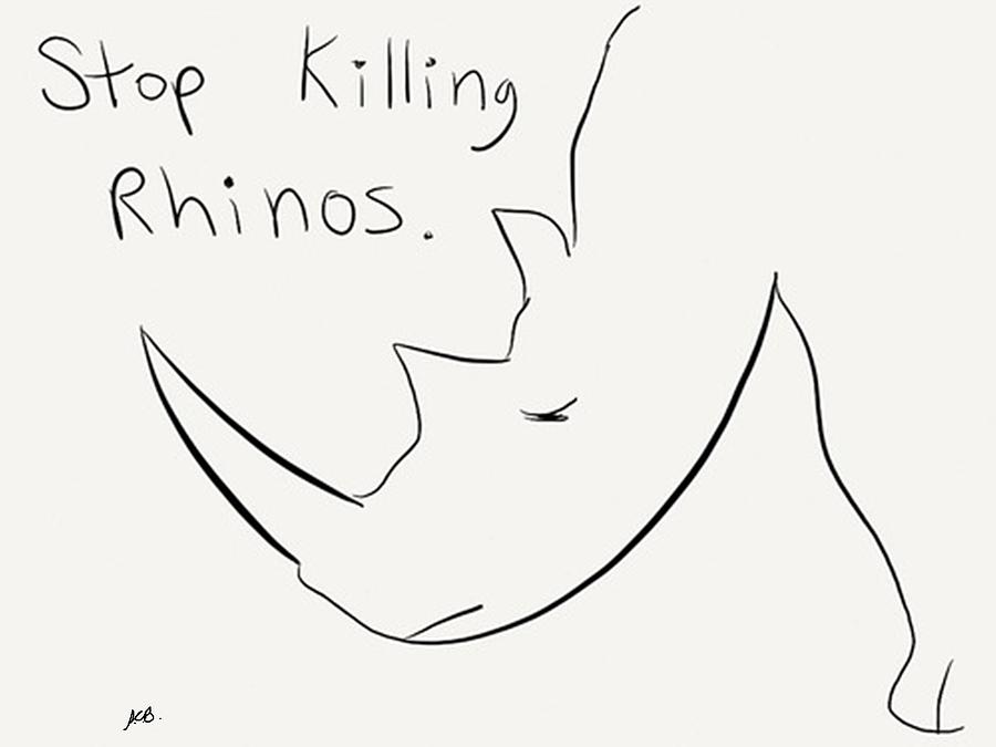 Stop Killing the Rhinos Digital Art by Stacy C Bottoms