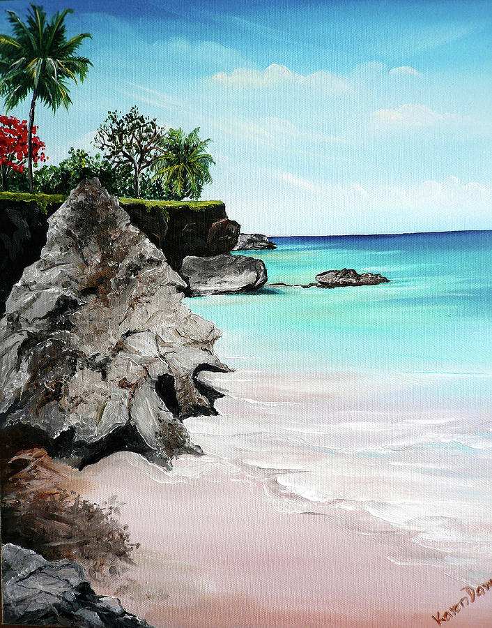 Store Bay Tobago Painting by Karin  Dawn Kelshall- Best