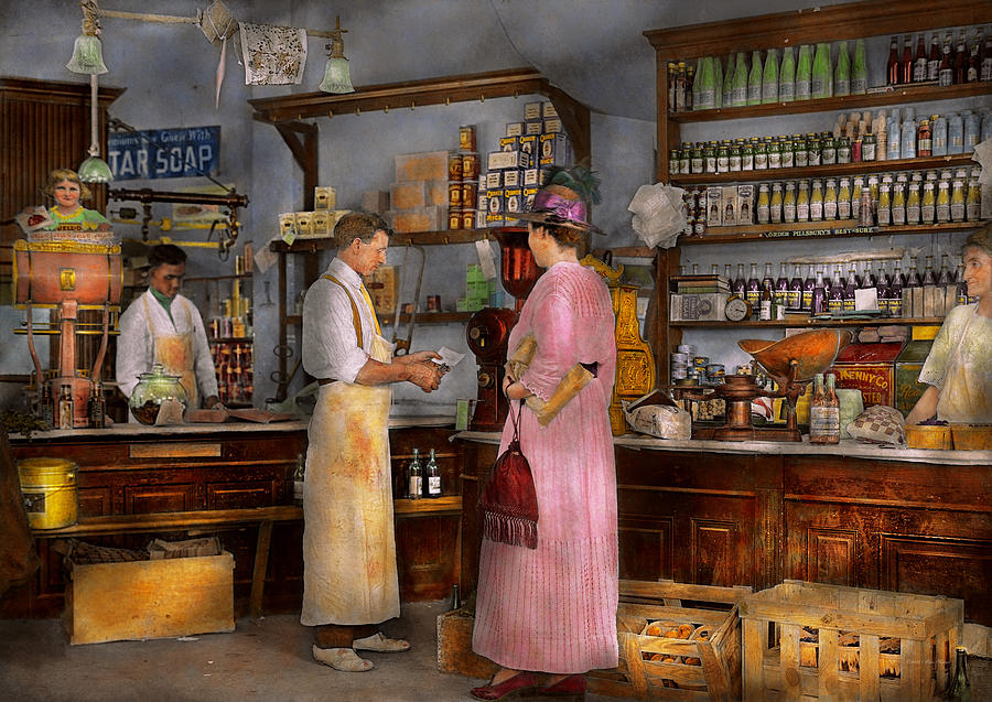 Store - In a general store 1917 Photograph by Mike Savad