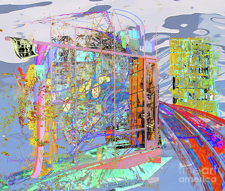 Abstract Digital Art - Storefront under Maintenance by Dorothy Pugh
