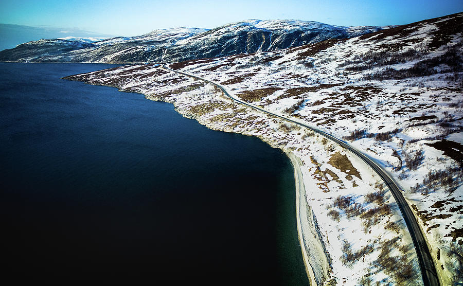 Storekorsnes Aerial Over Altafjord Finnmark Norway Photograph by Adam Rainoff