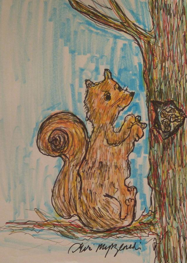 Storing His Nuts Painting