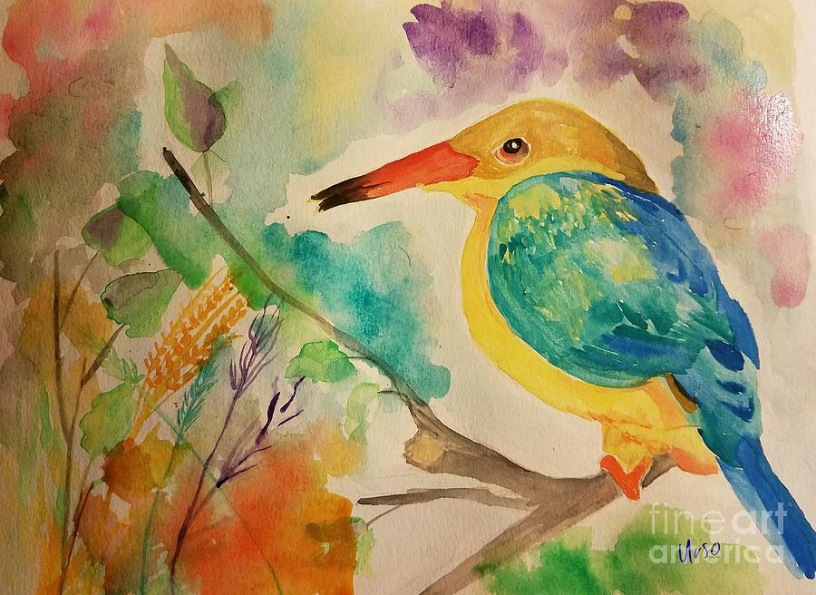 Stork Billed Kingfisher Painting by Maria Urso