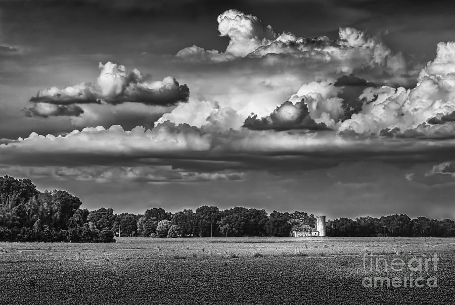 Barn Photograph - Storm A Coming-BW by Marvin Spates