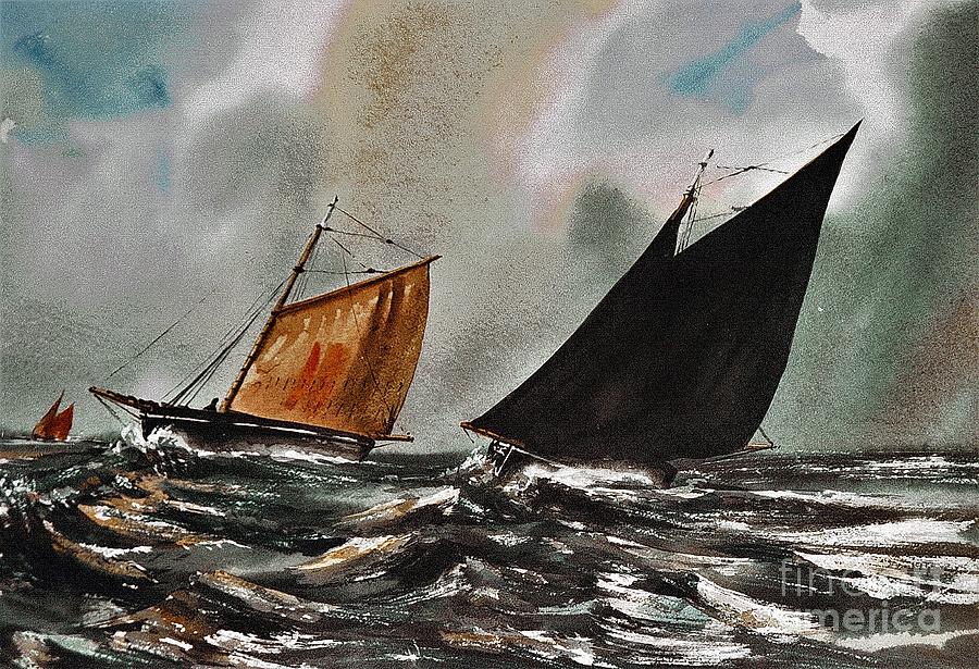Storm Abrewing Painting by Val Byrne