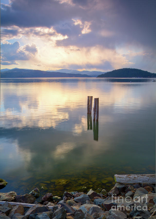 Nature Photograph - Storm across the Bay by Idaho Scenic Images Linda Lantzy