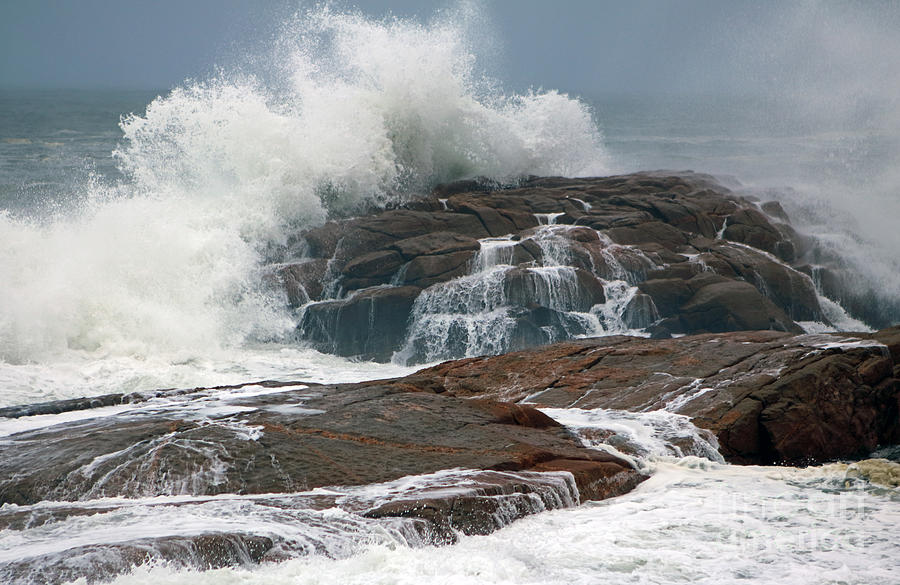 Seascape Photograph - Storm At Hazard Rock by Jim Beckwith