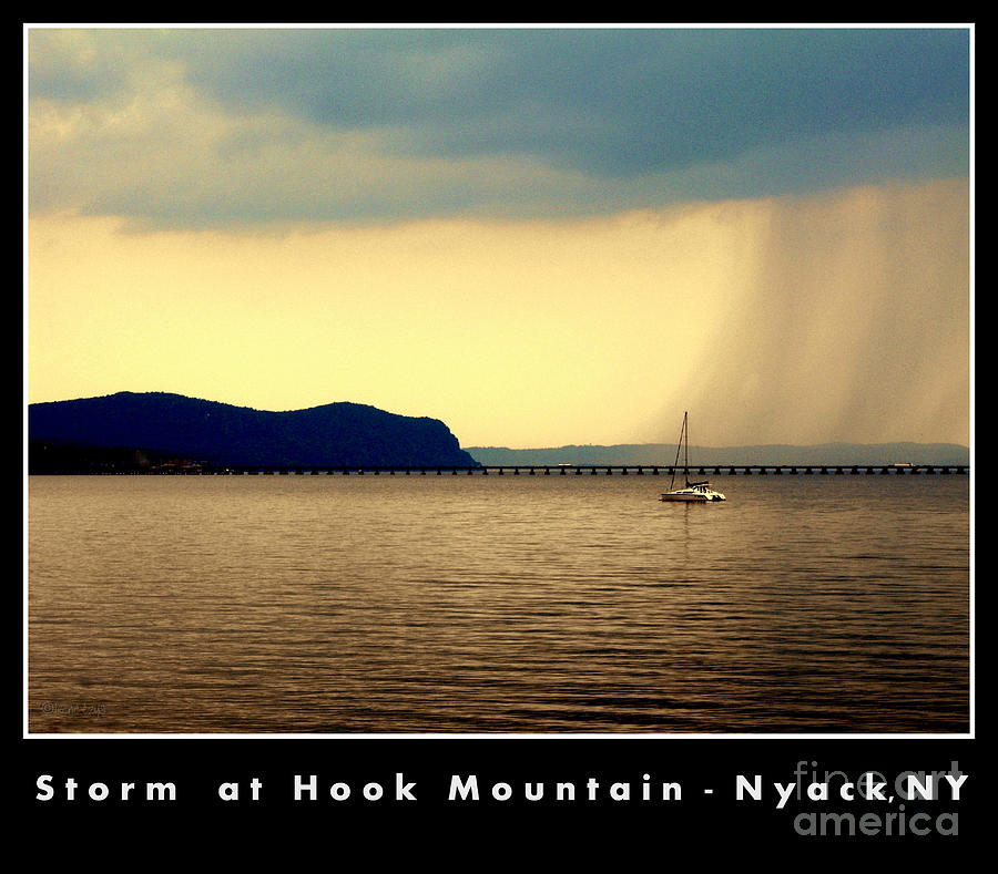 Storm at Hook Mountain Nyack NY Photograph by Poster by Irene Czys