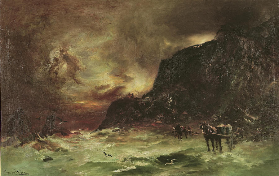 Storm at Wellington Heads Painting by Celestial Images