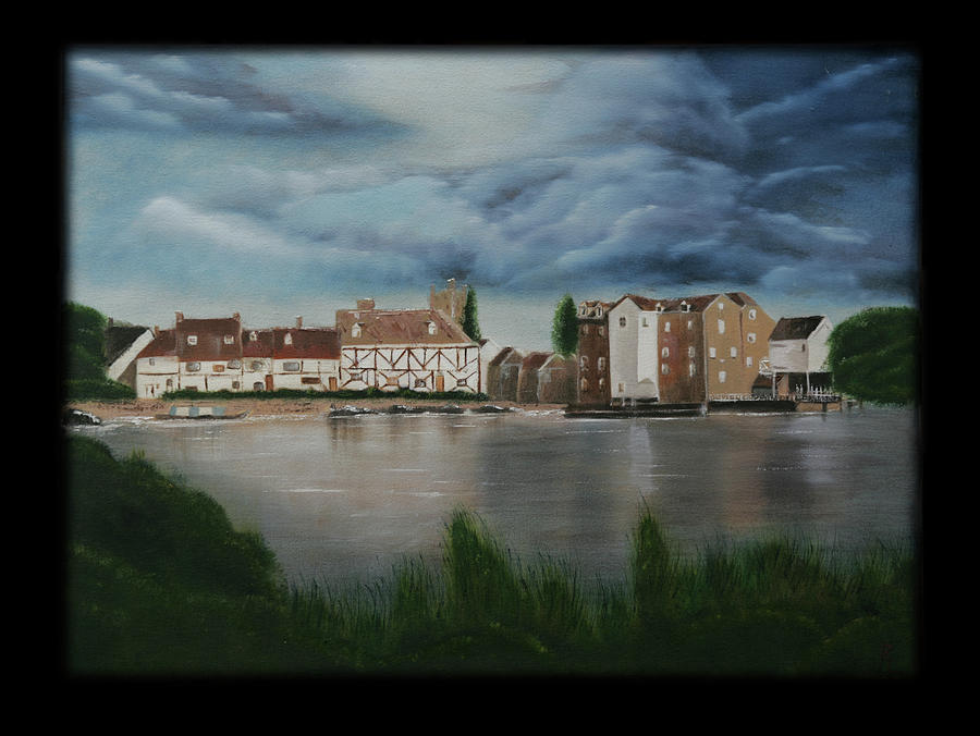 Town Painting - Storm Brewing by Robin Lee Town Painting - Storm Brewing by Robin Lee
