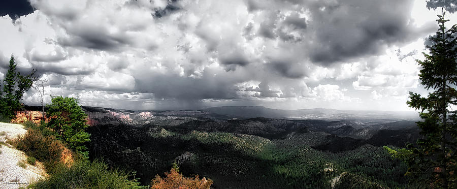 Storm Cell Black Birch Canyon Bryce Canyon Utah Pan 01 SC Photograph by Thomas Woolworth