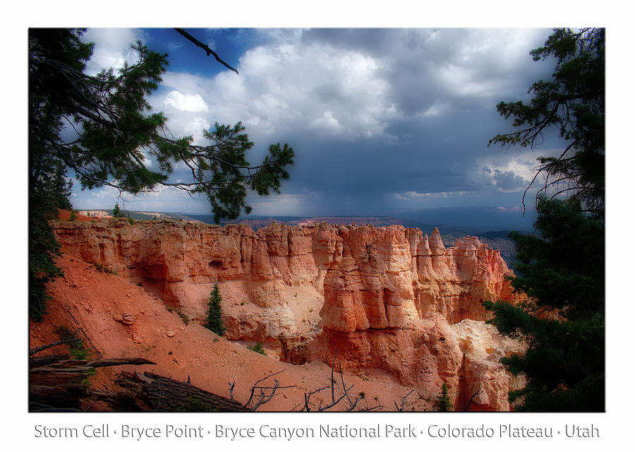 Storm Cell Bryce Point Bryce Canyon Utah Text Photograph by Thomas Woolworth