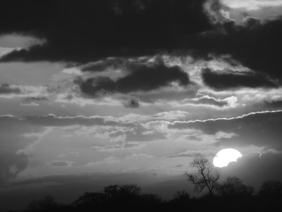 Storm Clouds At Sunset In Black And White Photograph by Gill Billington