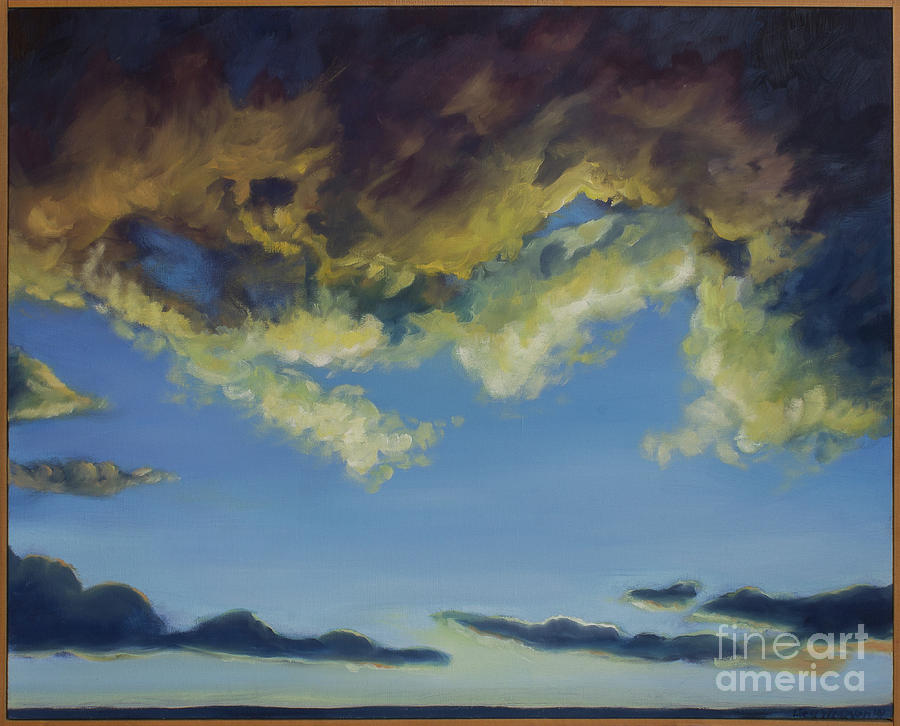 Storm Clouds Clearing For Peace, with Frame Painting by Liesl Walsh