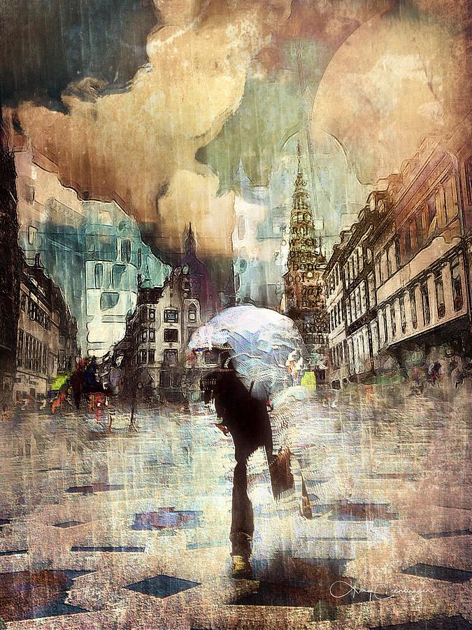 Storm Clouds on Stroget Digital Art by Looking Glass Images