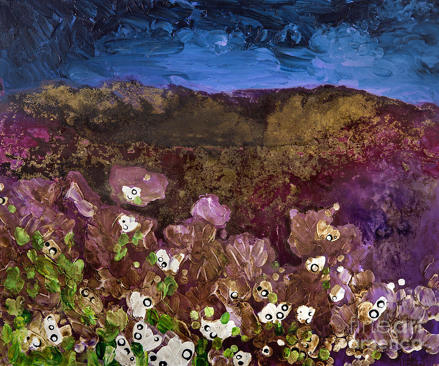 Flowers Still Life Photograph - Storm Clouds Over A Mountain And Flowers by Tara Thelen