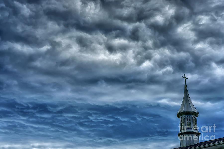 Storm Clouds over Church Photograph by Thomas R Fletcher