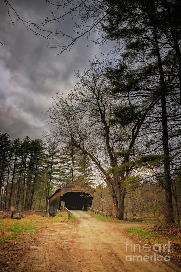 Storm Clouds over Hemlock Covered Bridge Photograph by Elizabeth Dow